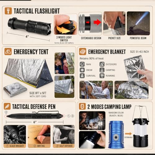 250-Piece Survival Gear and First Aid Kit thumbnail 4