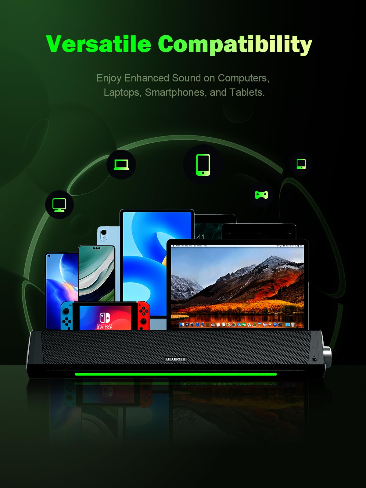BLUEDEE Desktop PC Sound Bar Speakers thumbnail 3
