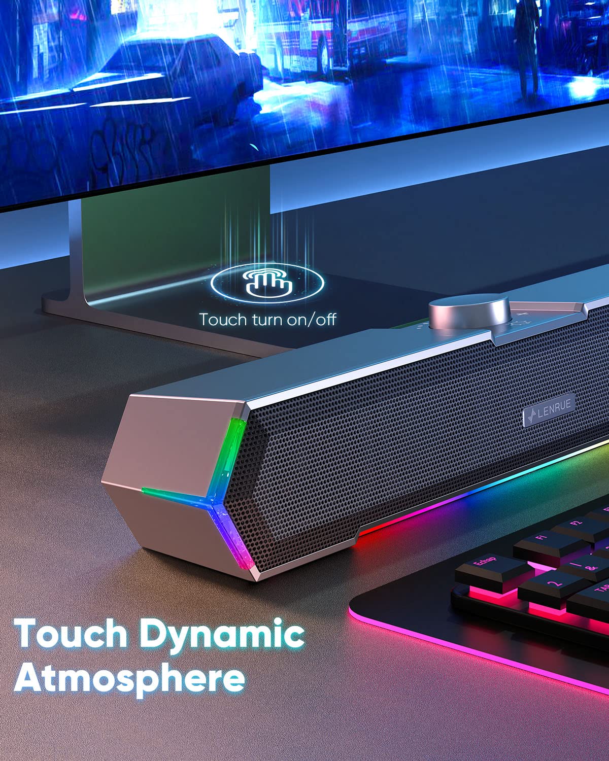 LENRUE G11 Desktop Computer Speakers thumbnail 3