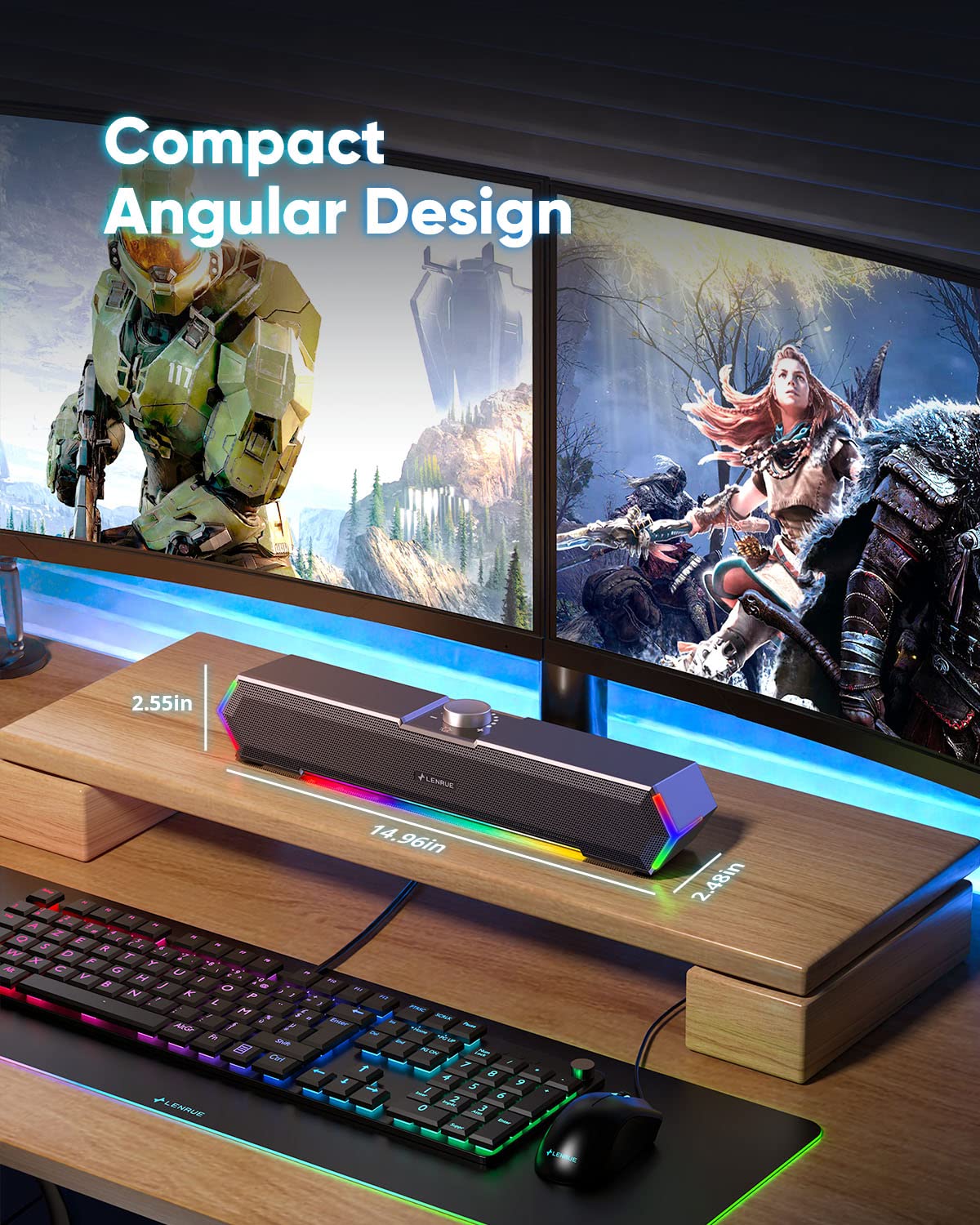 LENRUE G11 Desktop Computer Speakers thumbnail 4
