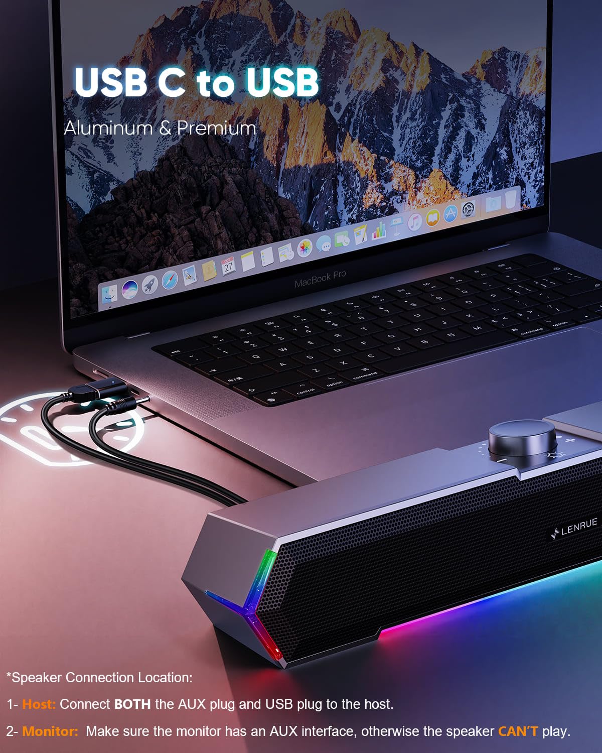 LENRUE G11 Desktop Computer Speakers thumbnail 6
