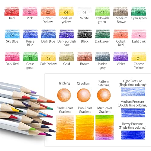 24-Color Soft Core Colored Pencil Set thumbnail 3