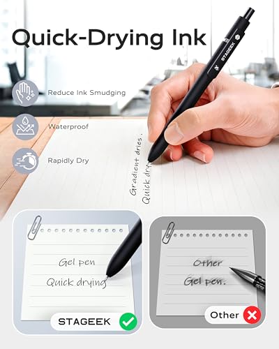 STAGEEK GX3 Black Gel Pens 6-Pack thumbnail 4