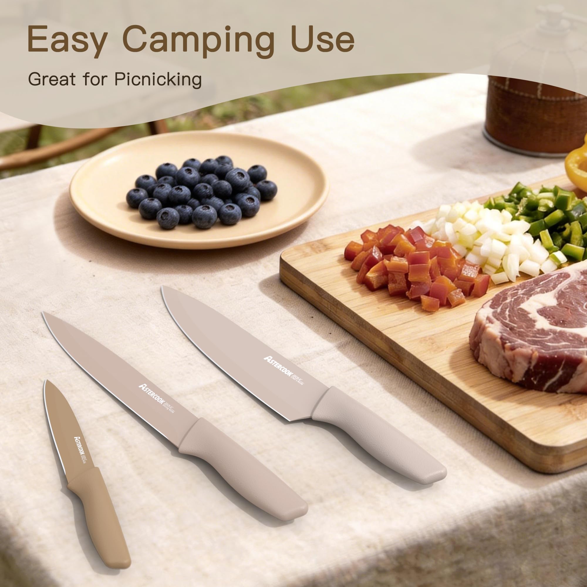 Astercook Knife Set, 13 Pieces Kitchen Knives Set w/ Healthy Anti-Rust Coating thumbnail 6
