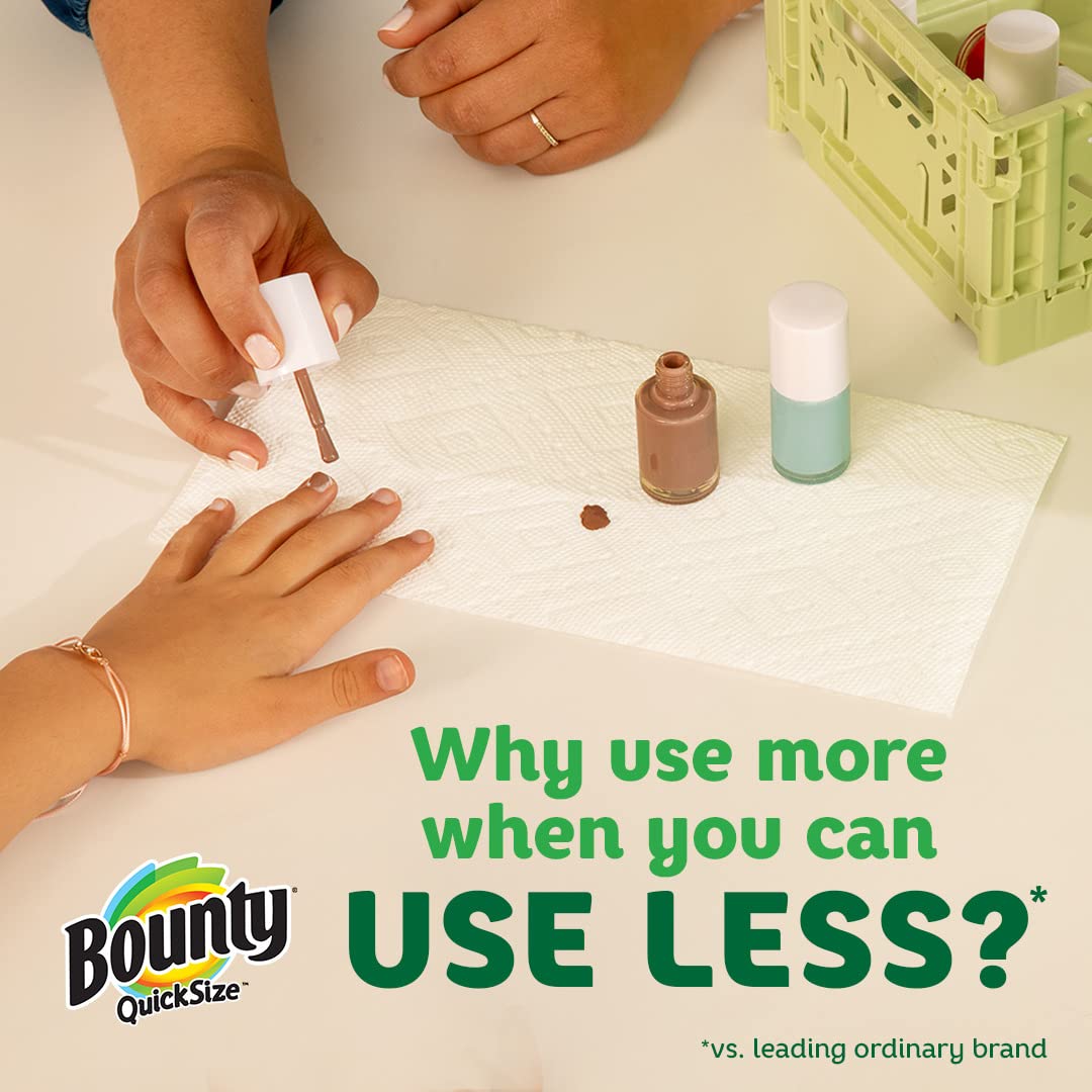 Bounty Paper Towels Quick Size, White, 16 Family Rolls = 40 Regular thumbnail 3