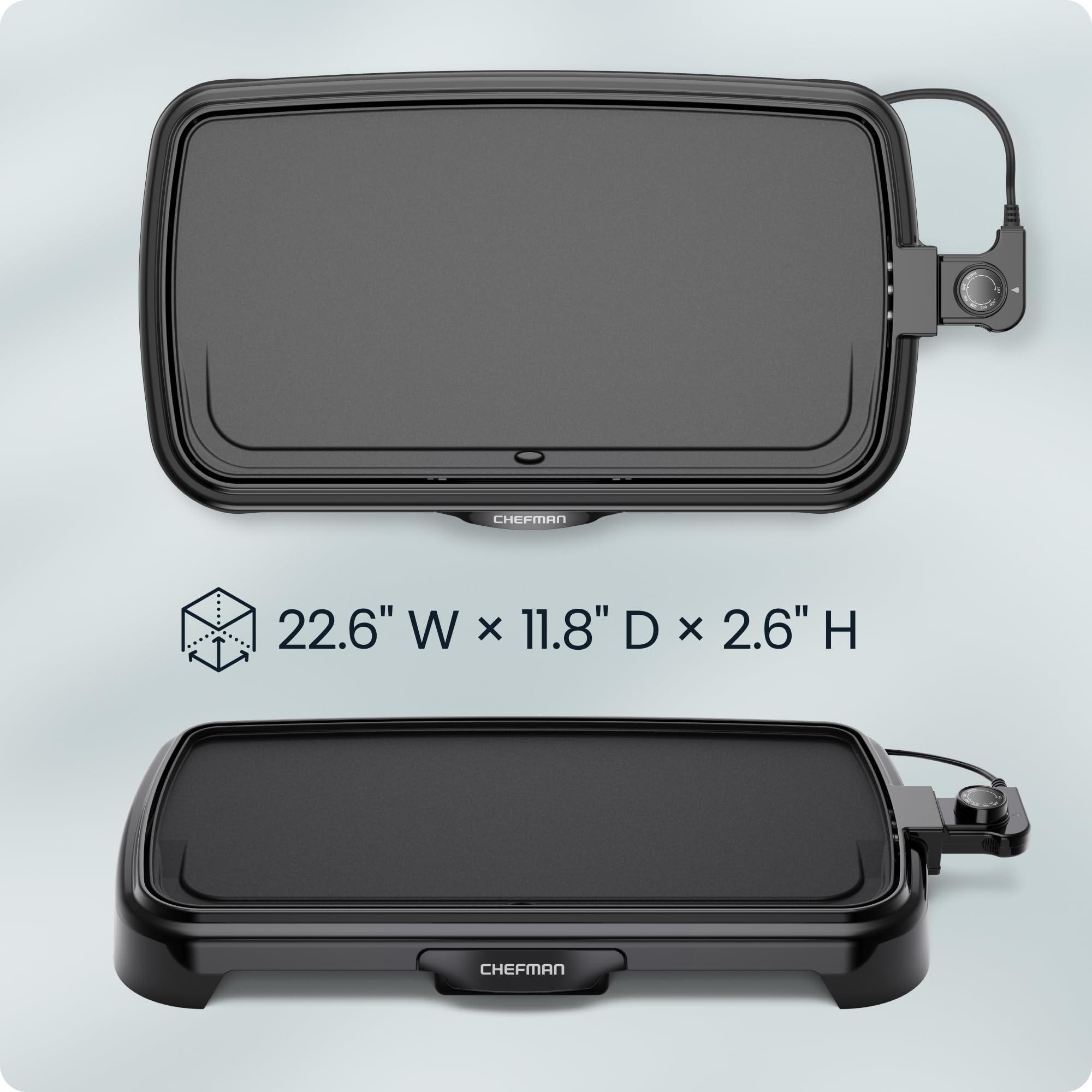 Chefman XL Electric Griddle w/ Removable Temperature Control, Immersible Flat Top Grill thumbnail 6