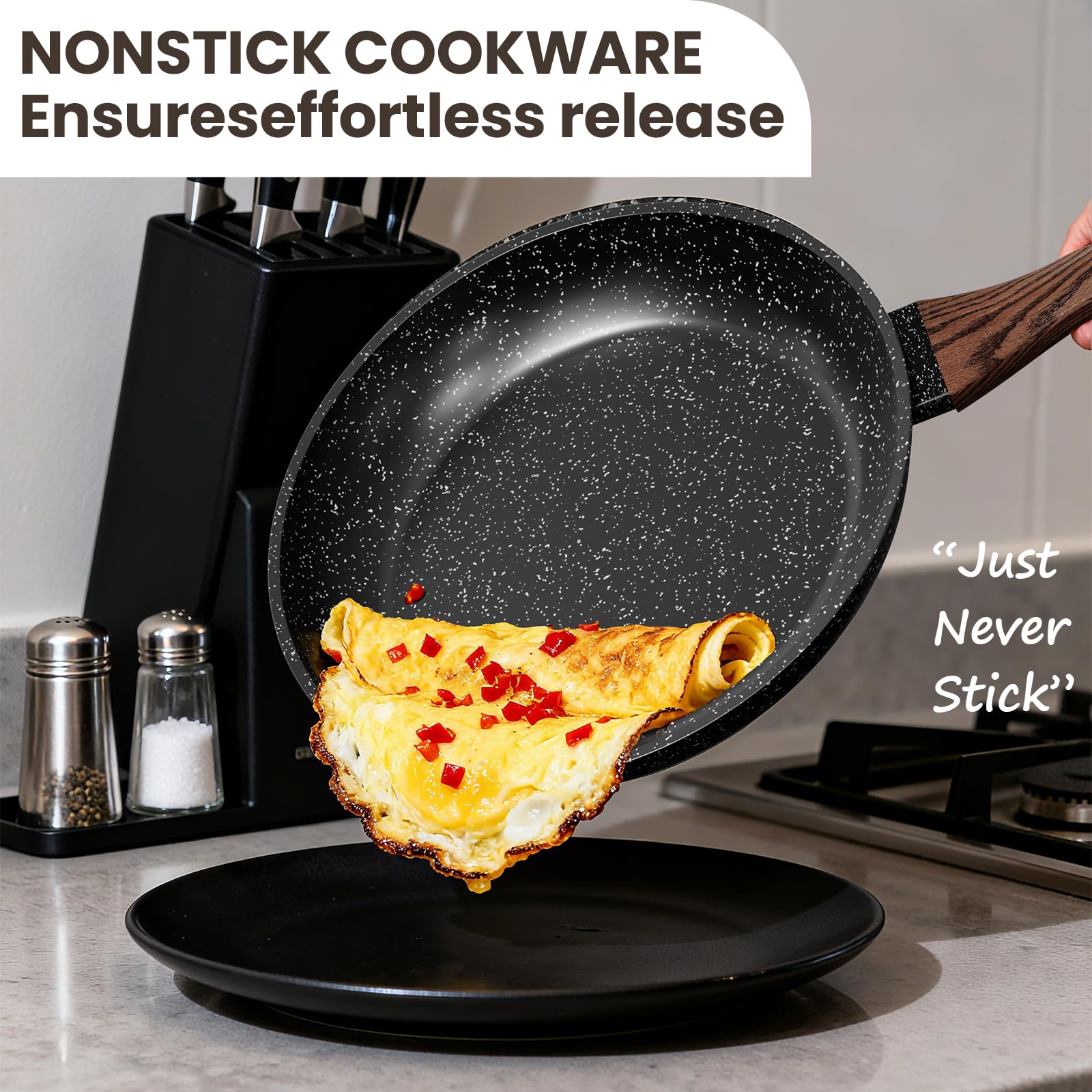 Pots and Pans Set Non Stick, 31 Piece Kitchen Induction Cookware & thumbnail 6