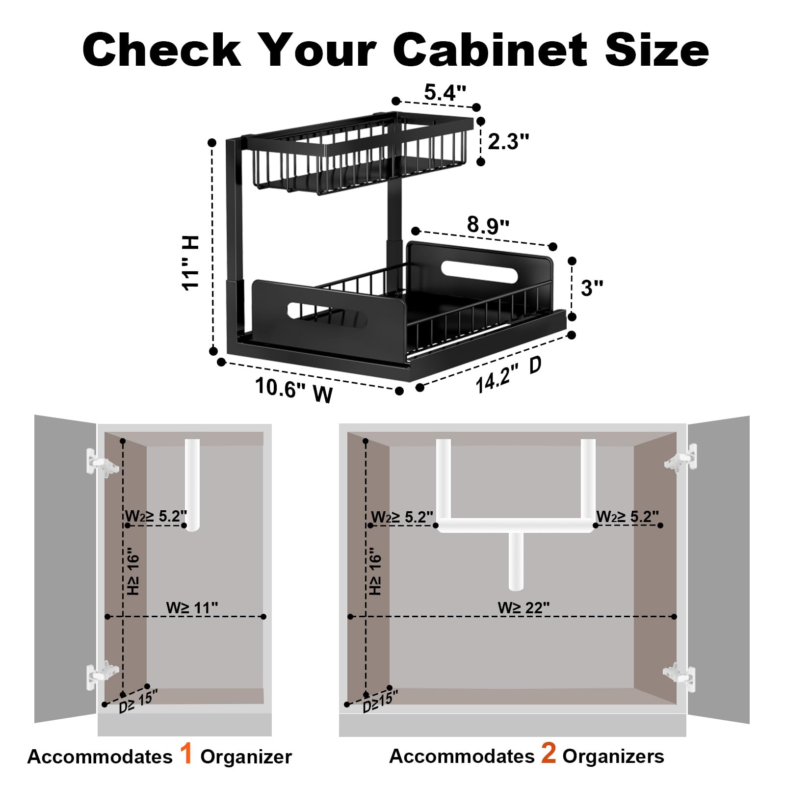 REALINN L-Shaped 2-Tier Under Sink Organizer thumbnail 2