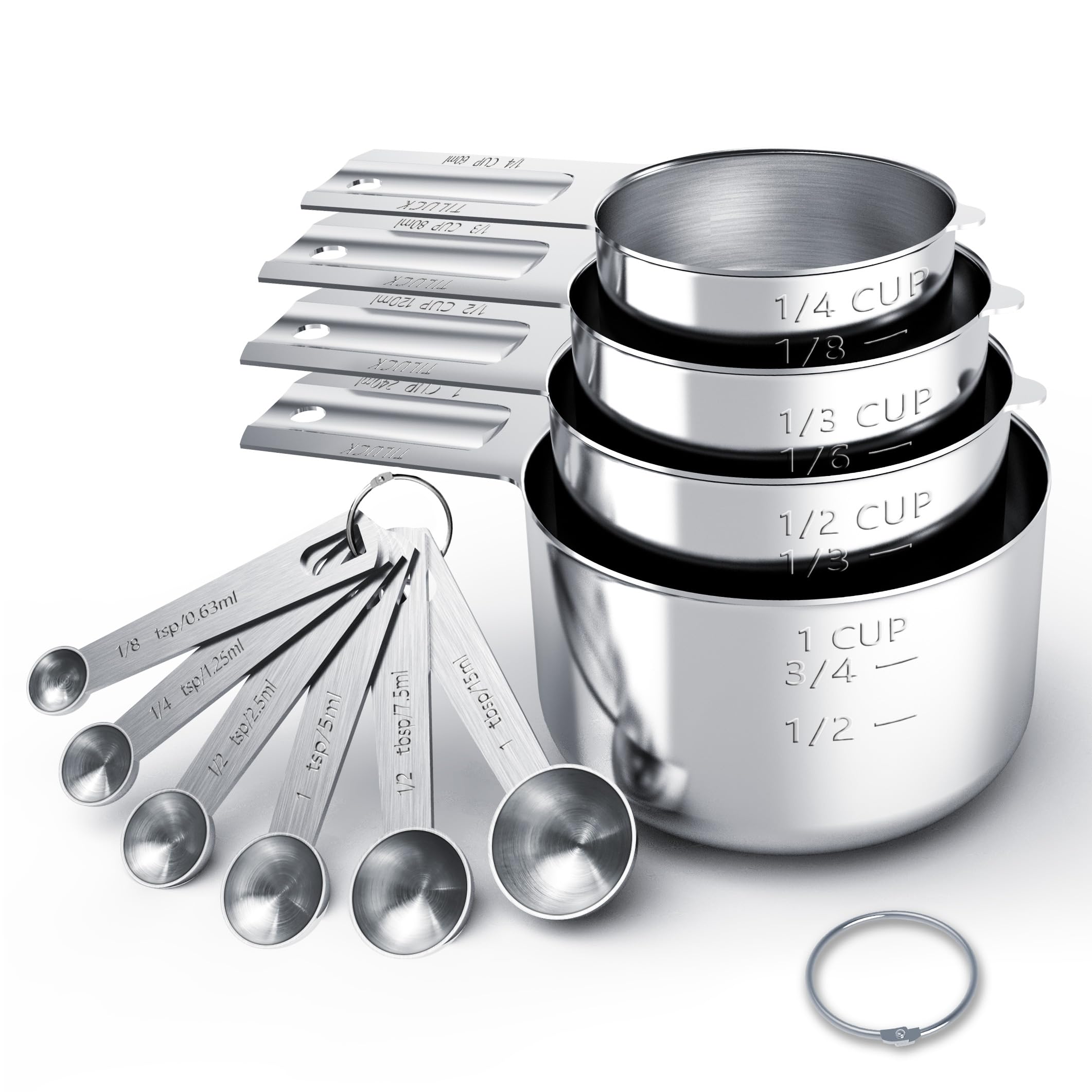 TILUCK Stainless Steel Measuring Cups & Spoons Set, Cups and Spoons,Kitchen Gadgets