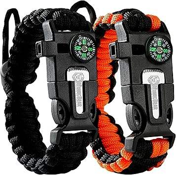 Atomic Bear Paracord Survival Bracelet 2-Pack