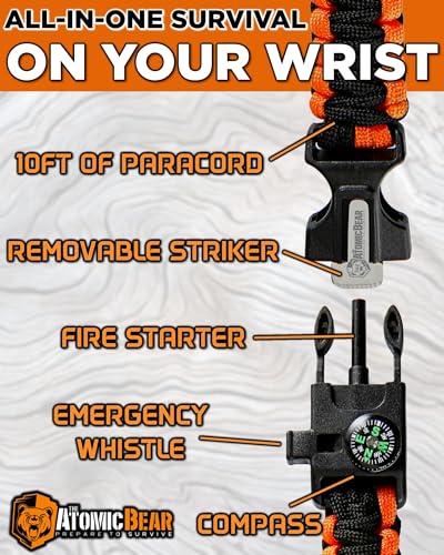 Atomic Bear Paracord Survival Bracelet 2-Pack thumbnail 3