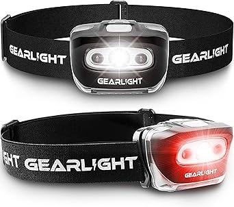 Battery Powered LED Headlamp 2-Pack