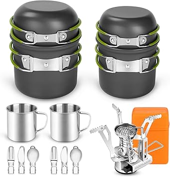 Odoland 16-Piece Camping Cookware Set